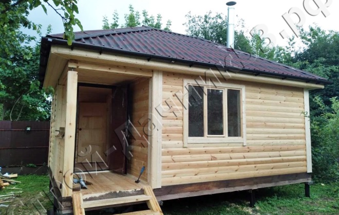 1 Брусовая баня Б-21 6×4, 24 м², Город Москва, Новосходненское шоссе (8)